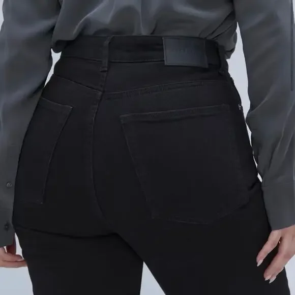 Everlane Womens The Curvy Way High Straight Leg Jean Size 29 Black